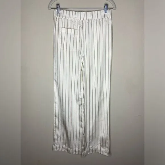 Jenni Kayne Bianca White Pants Straight Leg Navy Strips Size XS - Picture 11 of 11